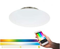 EGLO LED Deckenleuchte FRATTINA-C - Smart Home Deckenlampe in weiß mit 27W aus Stahl und Kunststoff EGLO Connect Deckenleuchten mit Farbwechsel und über Fernbedienung, App oder Alexa steuerbar