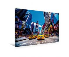 Calvendo Premium Textil-Leinwand 45 cm x 30 cm quer, Times Square Taxis | Wandbild, Bild auf Keilrahmen, Fertigbild auf echter Leinwand, Leinwanddruck: EIN New York in Colors 2017 Orte Orte
