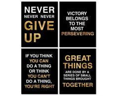 Ihopes Motivational historischen Zitat Motivational Poster, Klassenzimmer Büro Art Wand Aufkleber, Erfolg Art Wand Inspiriert von berühmten Führer und Denker, 20,3 x 25,4 cm, Set 4