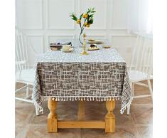 Newisher Baumwollleinen Anti-Falten-Tischdecke für Esszimmer, Wohnzimmer, Party, Hochzeit, Tischdecke, Dekoration Square 55 x 55 grau
