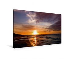 Calvendo Premium Textil-Leinwand 75 cm x 50 cm quer, Sonnenuntergang am Oststrand Prerow | Wandbild, Bild auf Keilrahmen, Fertigbild auf echter Leinwand, Leinwanddruck Menschen Menschen