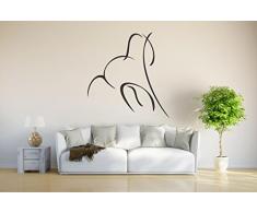 INDIGOS 4051095725213 Wandtattoo / Wandsticker - d226 tolles Einhorn Pferd Gaul Pferdchen Hengst Tribal, Vinyl, schwarz, 120 x 115 x 1 cm