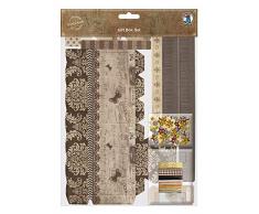 Bastelset Geschenkboxen Vintage, zum Selbstgestalten, Material für 8 Boxen und Accessoires zum Verzieren