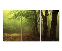 WandbilderXXL® Gedrucktes Leinwandbild Green Forest 180x100cm - in 6 verschiedenen Größen. Fertig gespannt auf Holzkeilrahmen. Günstige Leinwanddrucke für Kinderzimmer Schlafzimmer.