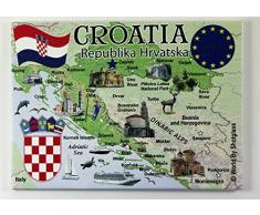 Kroatien EU Serie Souvenir Kühlschrank Magnet 6,3 x 8,9 cm