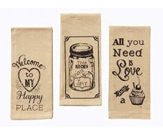 Your Hearts Delight Your Kitchen Love & Cupcake Geschirrtücher, Mehrfarbig