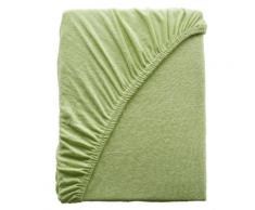 Kinzler C-10047/27 Mikrofaser Frottee Spannbetttuch Uni, 180x200 cm, grün
