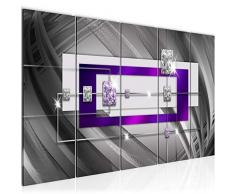 Bilder Abstrakt Wandbild 200 x 80 cm Vlies - Leinwand Bild XXL Format Wandbilder Wohnzimmer Wohnung Deko Kunstdrucke Violett 5 Teilig - MADE IN GERMANY - Fertig zum Aufhängen 020955c