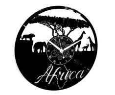 Vinyl Wanduhr Vintage Handgemache Schallplatten-Design Dekor Reise nach Afrika Safari Wilde Tiere