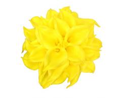 Grace Florist Künstliche Calla-Lilien, 10 Stiel, Brautsträuße, künstliche Latex, echte Haptik, für Zuhause, Party, Dekoration, 38 cm gelb