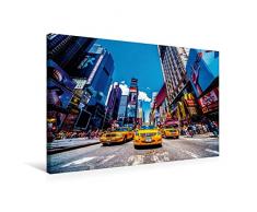 Calvendo Premium Textil-Leinwand 75 cm x 50 cm quer, Times Square Taxis | Wandbild, Bild auf Keilrahmen, Fertigbild auf echter Leinwand, Leinwanddruck: EIN New York in Colors 2017 Orte Orte