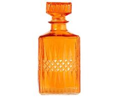 Home Sanduhr Whisky, LT 1, Glas, Orange, 9 x 9 x 23 cm