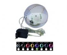 EUROPALMS 83501248 Schneekugel für Dekoration, mit LED-Lichtern, Durchmesser 15 cm, Farbe violett, Einheitsgröße