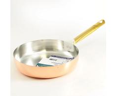 Agnelli Pasta Pfanne verzinnten Kupfer Backblech mit Messing Griff, Messing, kupfer, 32 cm