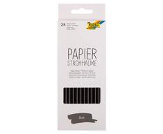 Papierstrohhalme Black, circa 19,7 cm lang, Ø 6mm, 25 unifarbene Strohhalme aus FSC zertifiziertem Papier, umweltfreundlich, lebensmittelecht, zum Trinken, Basteln und Dekorieren