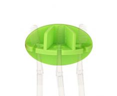 HomeNice D600 Zahnbürstenhalter für 6 Zahnbürsten, zur Wandmontage, ohne Klebstoff, ungelocht, Silikon, Weiß, 2 Stück grün