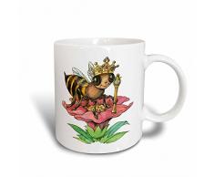 3dRose rot-/Queen-Two Tasse aus Keramik, Rot/Weiß, 10,16 x 7,62 x 9,52 cm