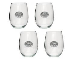 CMC Heritage Zinn Wildlife Rennpferd Goblet Weingläser ohne Stiel, 4 Stück One Size