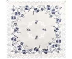 Linens, Art and Things Bettwäsche, Art und Things Bestickt Delft Blau Zwiebel Blume Mitteldecke, Tischdecke, Klein Couchtisch Schal 111,8 x 111,8 cm Quadratisch