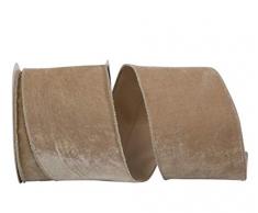 Reliant Ribbon 93592W-964-10F Regal Velvet Plush Wired Edge Band, taupe, 4 Inch X 10 Yards