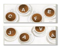 Home Decor Kollektion Stupell MDF Holz und Java Cafe Wandtafel, rechteckig, 2 Stück, Bunt