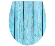 Wenko WC-Sitz Country, Toilettensitz mit Absenkautomatik, Toilettenbrille mit Fix-Clip Hygiene-Befestigung, Duroplast, 38x45 cm