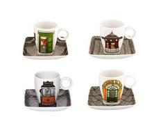 Vista Alegre Soul von Lissabon Porzellan 8 PC Espresso Tasse und Untertasse Set