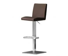 Robas Lund Barhocker Braun mit Lehne Barstuhl drehbar 180 Grad, Hocker höhenverstellbar, PU LO.PES