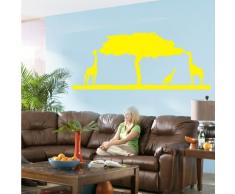 INDIGOS 4052166119726 Wandtattoo w559 Afrika / Steppe, Giraffe Wandaufkleber 120 x 50 cm, gelb