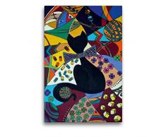 Premium Textil-Leinwand 50 x 75 cm Hoch-Format Gentleman-Kätz, Petra Kolossa, Acryl auf Leinwand, 70x50, 2017 | Wandbild, HD-Bild auf Keilrahmen, Fertigbild auf hochwertigem Vlies, Leinwanddruck von Petra Kolossa
