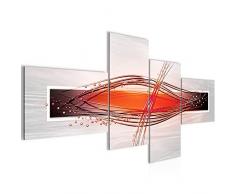 Bilder Abstrakt Wandbild 200 x 100 cm Vlies - Leinwand Bild XXL Format Wandbilder Wohnzimmer Wohnung Deko Kunstdrucke Orang 4 Teilig - MADE IN GERMANY - Fertig zum Aufhängen 103041a