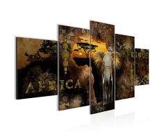 Bilder Afrika Wandbild Vlies - Leinwand Bild XXL Format Wandbilder Wohnzimmer Wohnung Deko Kunstdrucke Braun 5 Teilig - MADE IN GERMANY - Fertig zum Aufhängen 022653b