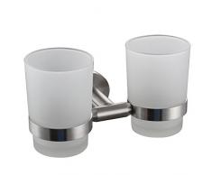 Wandhängende Zahnbürstenhalter Doppel-Halter, gebürstet Nickel G1005