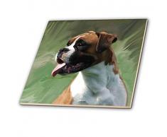 3dRose CT 4122 _ 2 Boxer Portrait-Ceramic Fliesen, 15,2 cm