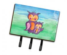 Carolines Treasures Wandhaken Momma und Baby Eule Aquarell Triple Mehrfarbig