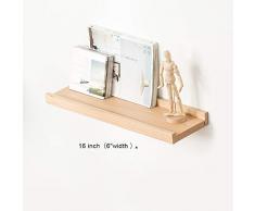 INMAN Wandregal, Holz, rustikal, hängend, Bild/Foto/Kunst, Pekan-Finish, Lange breite Wandregal, Wanddekoration für Wohnzimmer, Schlafzimmer, Küche, Badezimmer 16(Upgrade)