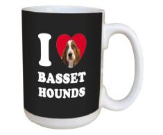 Tree Free Grüße lm45002 I Heart Basset Hounds Keramik Becher mit Henkel/, 15-Ounce