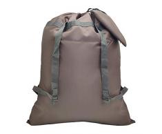 CALACH Wäschesack, groß, 68,6 x 86,4 cm, stabiles und reißfestes Polyester-Material, Kordelzug und verstellbare Schultergurte, ideal maschinenwaschbar Schokoladenbraun