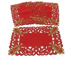 fennco Styles Pandora Kollektion Urlaub Weihnachtsbaum Tischdecke, Polyester-Mischgewebe, rot, 14x20 Placemats