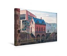 Premium Textil-Leinwand 45 x 30 cm Quer-Format Speicherstadt - Fleetschlösschen | Wandbild, HD-Bild auf Keilrahmen, Fertigbild auf hochwertigem Vlies, Leinwanddruck von Gabriele Krug