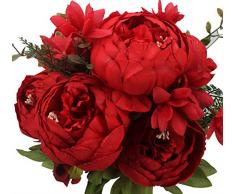 Duovlo Künstliche Pfingstrose, Seidenblumen, Vintage, Hochzeitsdekoration, 1 Stück Frühlingsrot