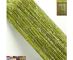 Lbttnny Deko-Pailletten-Vorhang, ohne Perlen, 99 x 200 cm, Raumteiler, Heimdekoration, Türen, Schrank, Hochzeit, Hotel, Küche, Fliegengitter, Wandpaneel, Grün