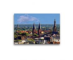 Premium Textil-Leinwand 45 x 30 cm Quer-Format Heidelberg-Weststadt - Blick über die Weststadt | Wandbild, HD-Bild auf Keilrahmen, Fertigbild auf hochwertigem Vlies, Leinwanddruck von Thomas Seethaler Fotografie