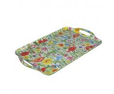 Nador Flores Tablett rechteckig mit Griff, Melamin, Mehrfarbig, 0,1 x 0,1 x 0,1 cm