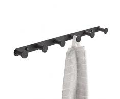 BigBig Home Kleiderhaken, Edelstahl, Wandmontage, Handtuch und Schlüsselhaken, mit 3 robusten Haken, Schwarz Modern 18 Inch with 6 Hooks