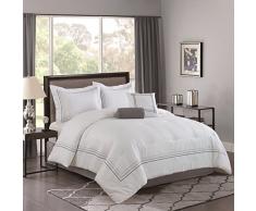 Bellagio Home Schmusetuch für Kingsize-Bett, Weiß/Grau