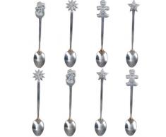 WarmShine 8 Stück Weihnachtslöffel-Set, kreativer Edelstahl-Kaffeelöffel, Weihnachts-Kaffeelöffel, Rührlöffel, Teelöffel, Suppenlöffel, 12,7 cm