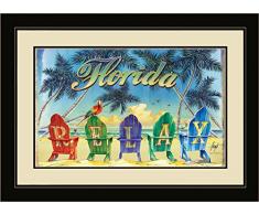 Northwest Art Mall jm-6631 fgdm RXC Florida Relax stühle gerahmtes Wandbild Art von Künstler Jim MAZZOTTA, 40,6 x 55,9 cm