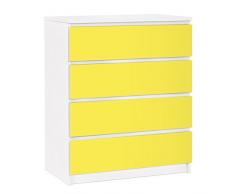 Apalis 91232 MÃ¶belfolie fÃ¼r Ikea Malm Kommode - selbstklebende Colour, grÃ¶Ãe 4 mal, 20 x 80 cm, limone