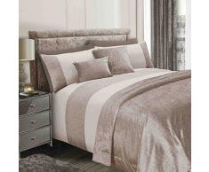 Sienna Glitzer-Samt-Bettbezug mit Kissenbezug, glitzernd, für Doppelbett, Champagnergold